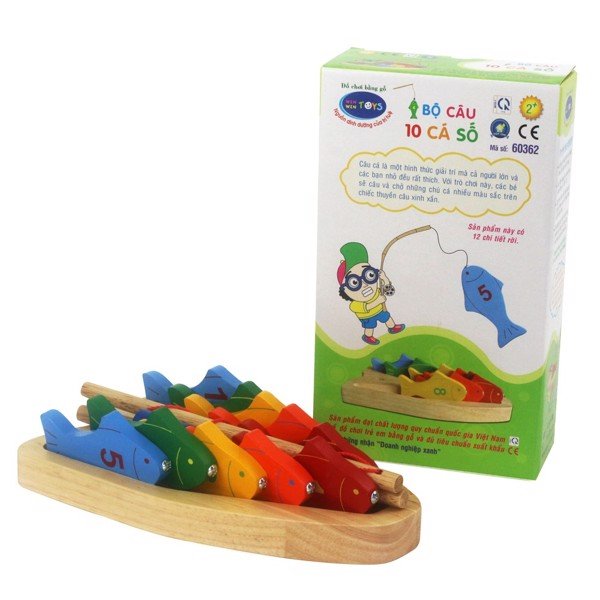 [HCM]Đồ chơi gỗ bộ câu 10 cá số Winwintoys 60362