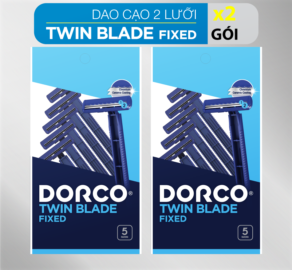 Combo 02 packs of 2-blade razor dorco td 708