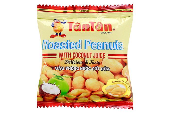 Đậu Phộng Nước Cốt Dừa Tân Tân Peanuts With Coconut (Lốc 10 gói x 16g)