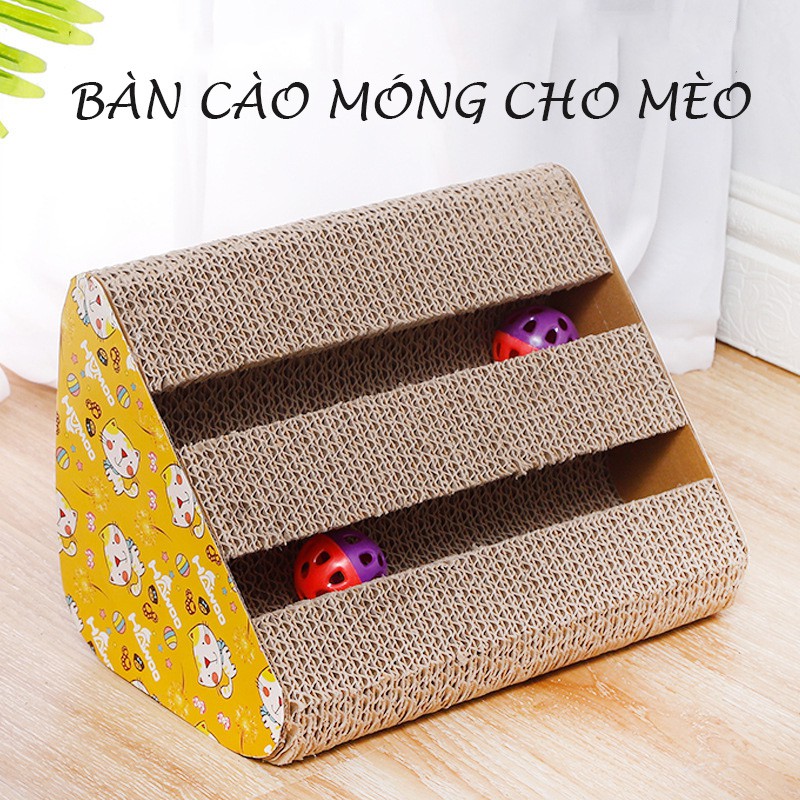 Bàn cào móng cho mèo hình tam giác, bàn cào móng mèo có bóng