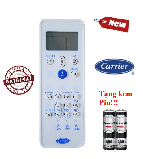 Điều khiển điều hòa Carrier- Hàng tốt Carrier CER CVUR HUR- 9000BTU 12000BTU 18000BTU 1 chiều 2 chiều Inverter
