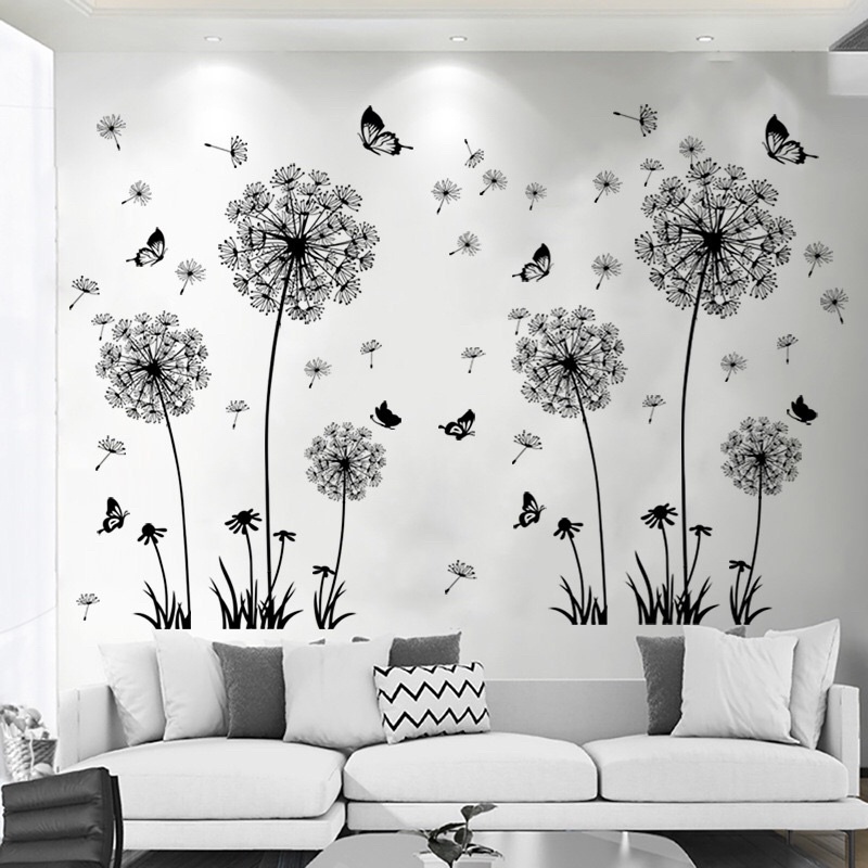 Decal dán tường bồ công anh (Combo 2 tấm )