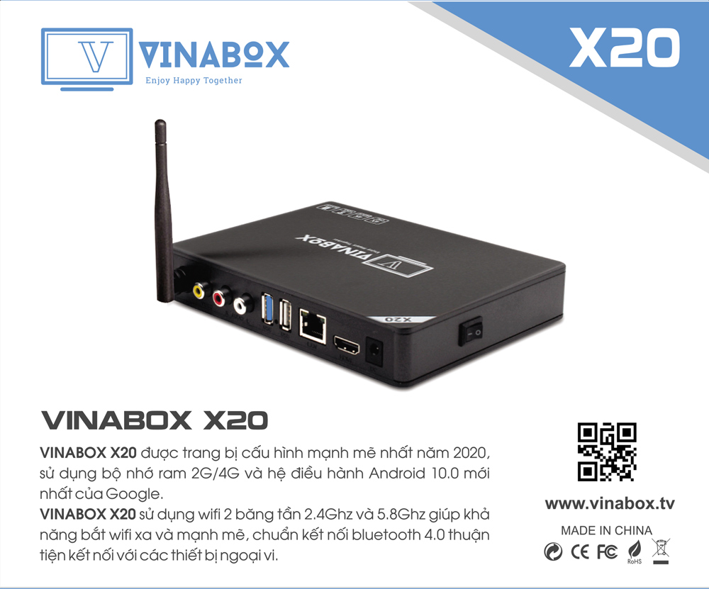 VINABOX X20 PHIÊN BẢN RAM 4GB - ANDROID 10 SIÊU MƯỢT