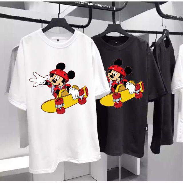 [HCM]Bst chuột Mickey áo thun  áo phông nam nữ tay ngắn 2 màu đen - trắng thun cotton thiết kế đẹp in 3d ( HÌNH .T.H.Ậ.T. )