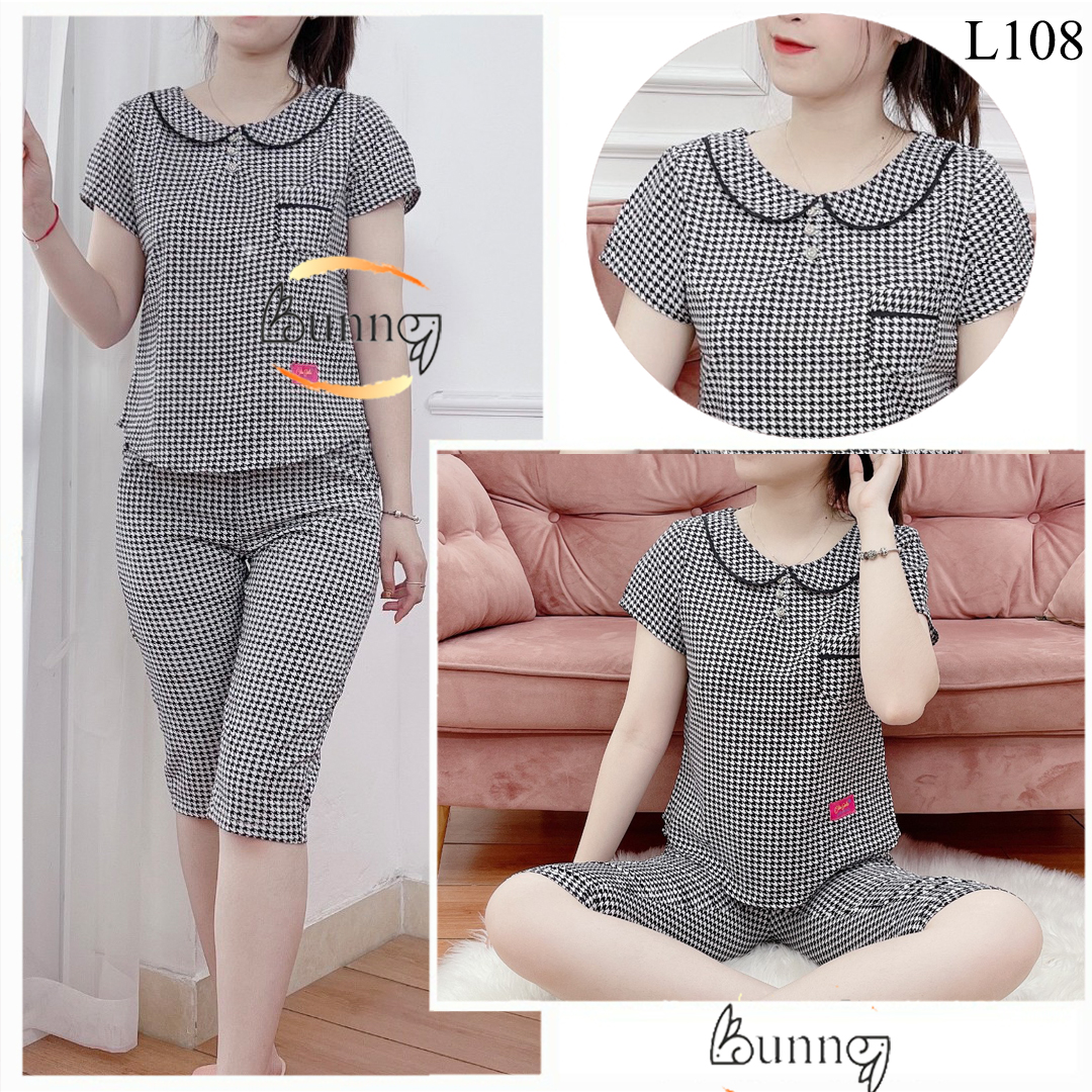 Đồ bộ nữ mặc nhà, bộ quần áo  lửng lụa hàn mềm mát