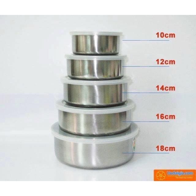 Bộ 5 Thố Inox Có Nắp Đậy Tiện Dụng