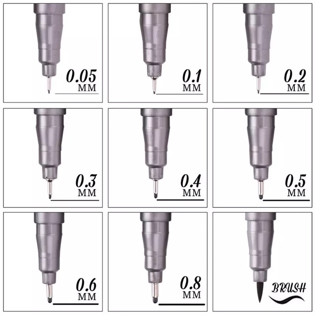 [HCM][ DA ĐEN] Bộ Bút Line 9 Size STA Kháng Nước