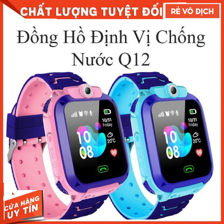 Đồng Hồ Thông Minh Trẻ Em Q12 PHIÊN BẢN SẠC TỪ XỊN XÒ Chống Nước IP67, Lắp Sim Nghe Gọi 2 Chiều,Nhắn Tin, Định Vị LBS.