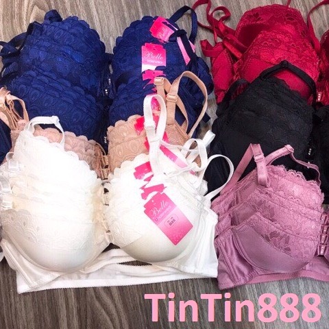 Đủ size 34 đến 40 - Áo ngực nữ mút mỏng cài trước có gọng nâng ngực trơn phối ren nâng ngực co dãn bút đúc mềm mại - áo lót nâng ngực chống sệ - TinTin888