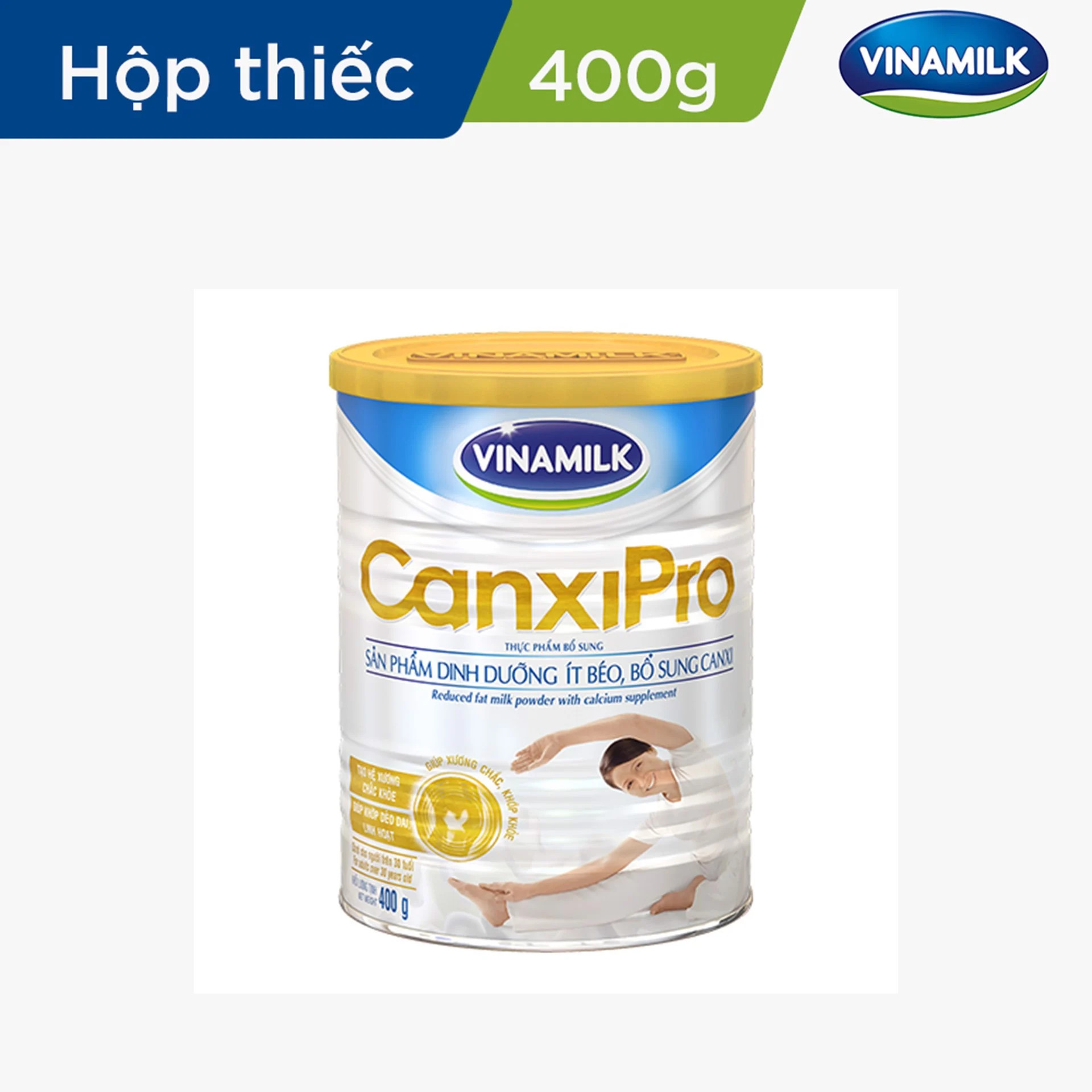 (HSD T10-2027) (Mẫu Mới) Sữa Bột Vinamilk Canxi Pro Hộp 400g/ 900g.