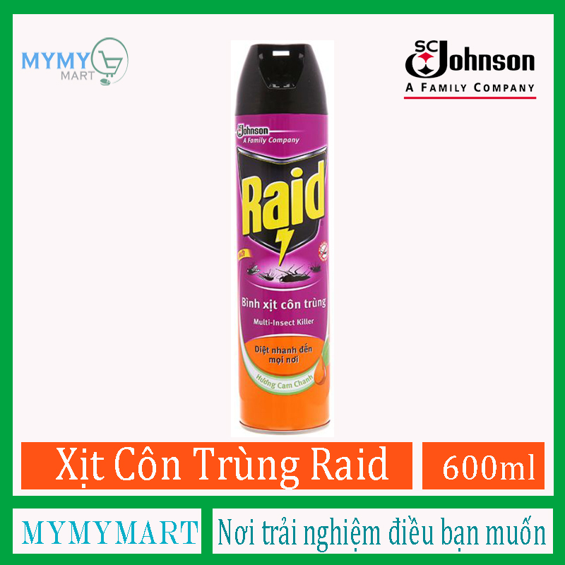 Xịt Côn Trùng Raid Hương Cam Chanh (600ml)
