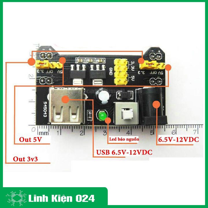 Combo module nguồn AMS1117 3V3-5V và board test MB-102