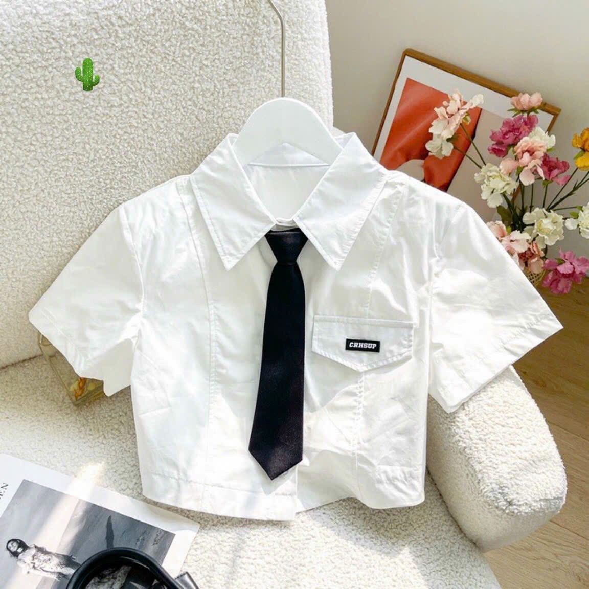 [HCM]Áo sơ mi bbr tay ngắn sọc nhỏ