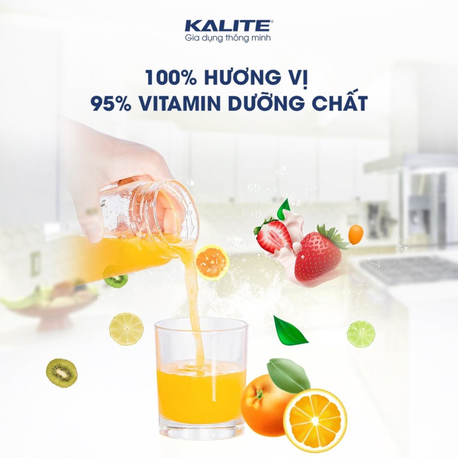 Máy ép chậm Kalite KL531, công suất 200W, thân máy phủ inox 304