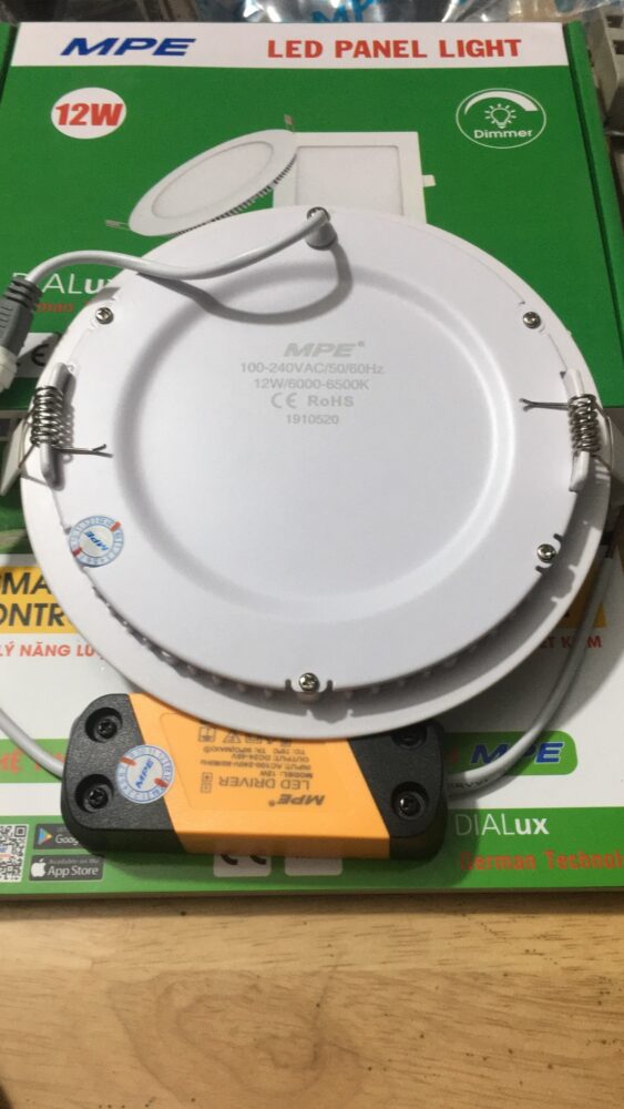 [HCM]ĐÈN LED PANEL ÂM TRẦN TRÒN 12W MPE (RPL-12)