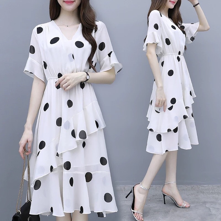 [HCM]ĐẦM CHẤM BI TẦNG SIÊU DỄ THƯƠNG A5 ĐỦ SIZE 30 ĐẾN 70KG