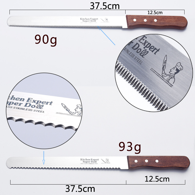 Dao cắt bánh có răng cưa cán gỗ 37cm