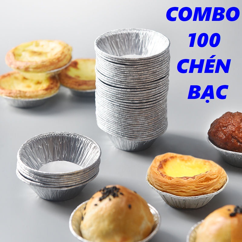 Set 50 Chén Giấy Bạc Lót Khuôn Nướng Bánh B206