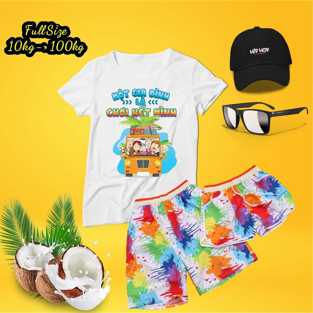 bộ đi biển nữ nam bộ đi biển bigsize  ĂN CHƠI PHẢI CÓ HỘI sét đi biển gia đinh áó quần chất đẹp