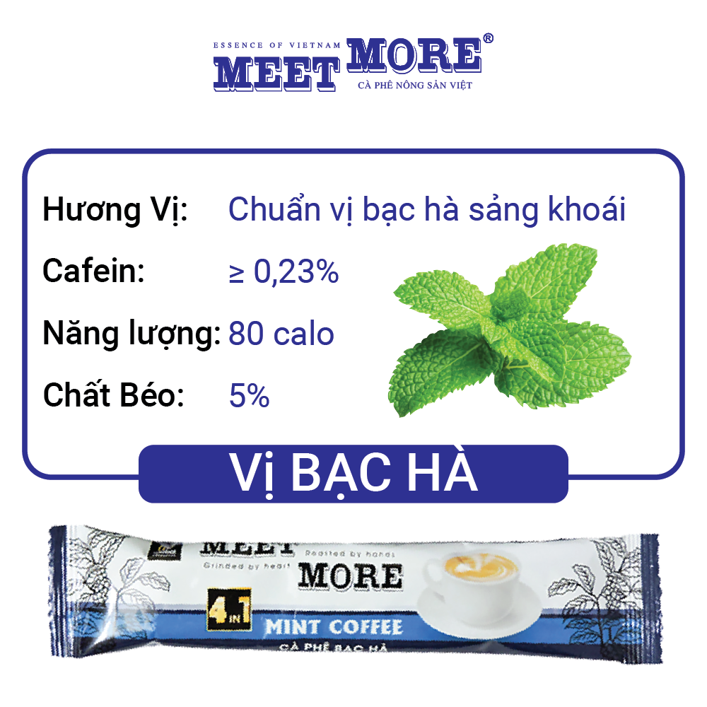 Combo 2 Hộp Cà Phê Hòa Tan Vị Xoài Và Bạc Hà Meet More (15Gói/18Gram/Hộp) - Cà phê nông sản Việt