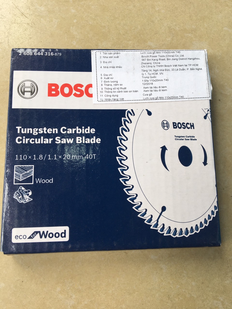 Lưỡi cưa gỗ 110 mm 40 răng chính hãng