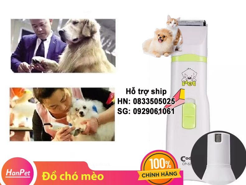 Hanpet - (Bảo hành 6 tháng) - CP5200 - Tông đơ Codos CP 5200 ( 2 in 1 ) ( 4711477) cắt lông và mài móng chó mèo tỉa lông chân chó và làm móng cho chó mèo