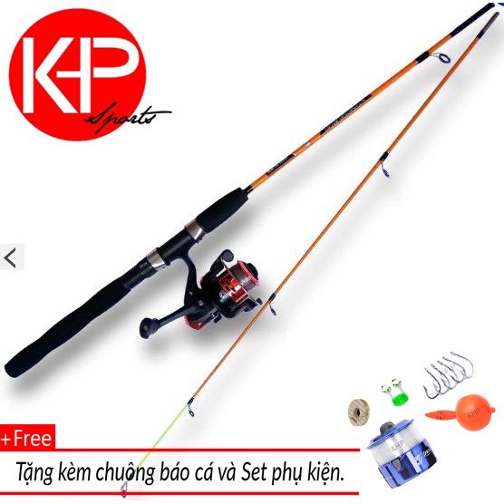 FreeShipMax - [HCM]Bộ Cần Câu 2 Khúc Máy 200 Tặng (chuôngphaolưỡichặn phaochì) - KHP Sport - Fishing