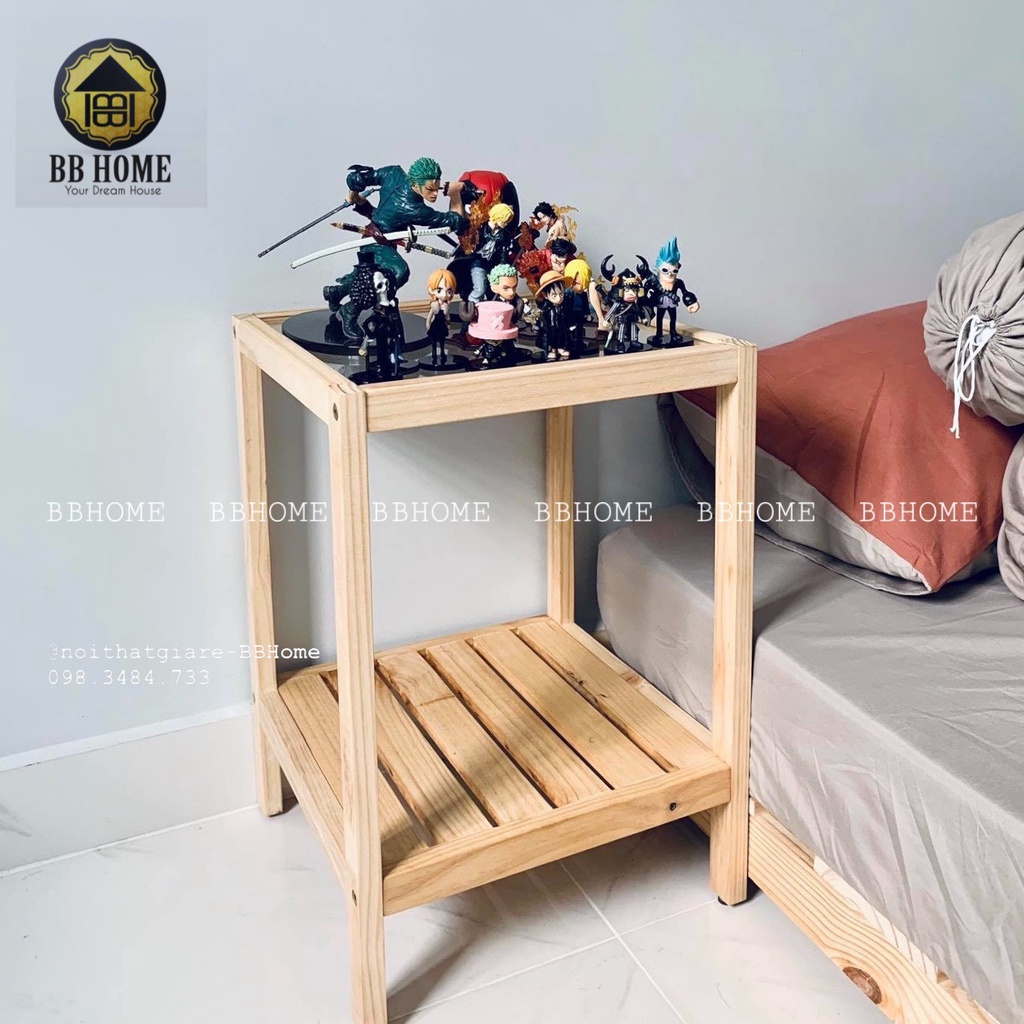 Kệ tab đầu giường BBHome - tab gỗ/kính