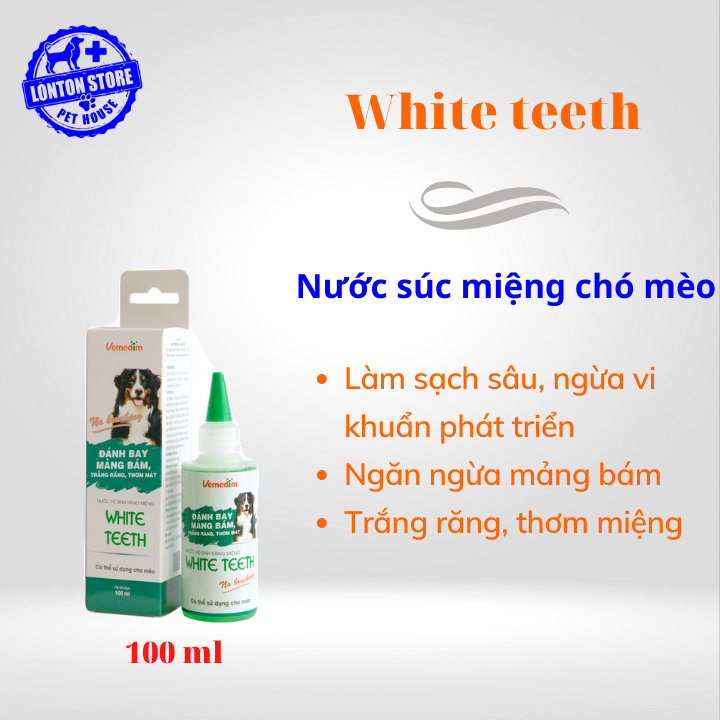 VEMEDIM White Teeth - Nước súc miệng đánh bay mảng bám, trắng răng