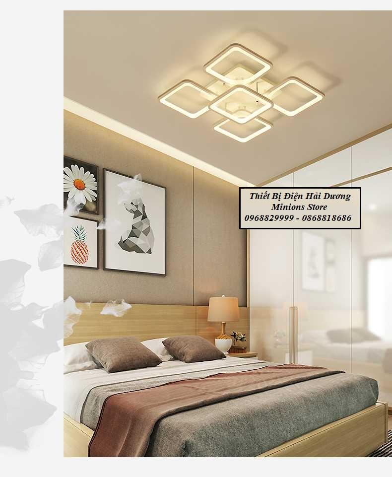 Đèn LED ốp trần Decor hình vuông NT027 3 chế độ ánh sáng Có điều khiển