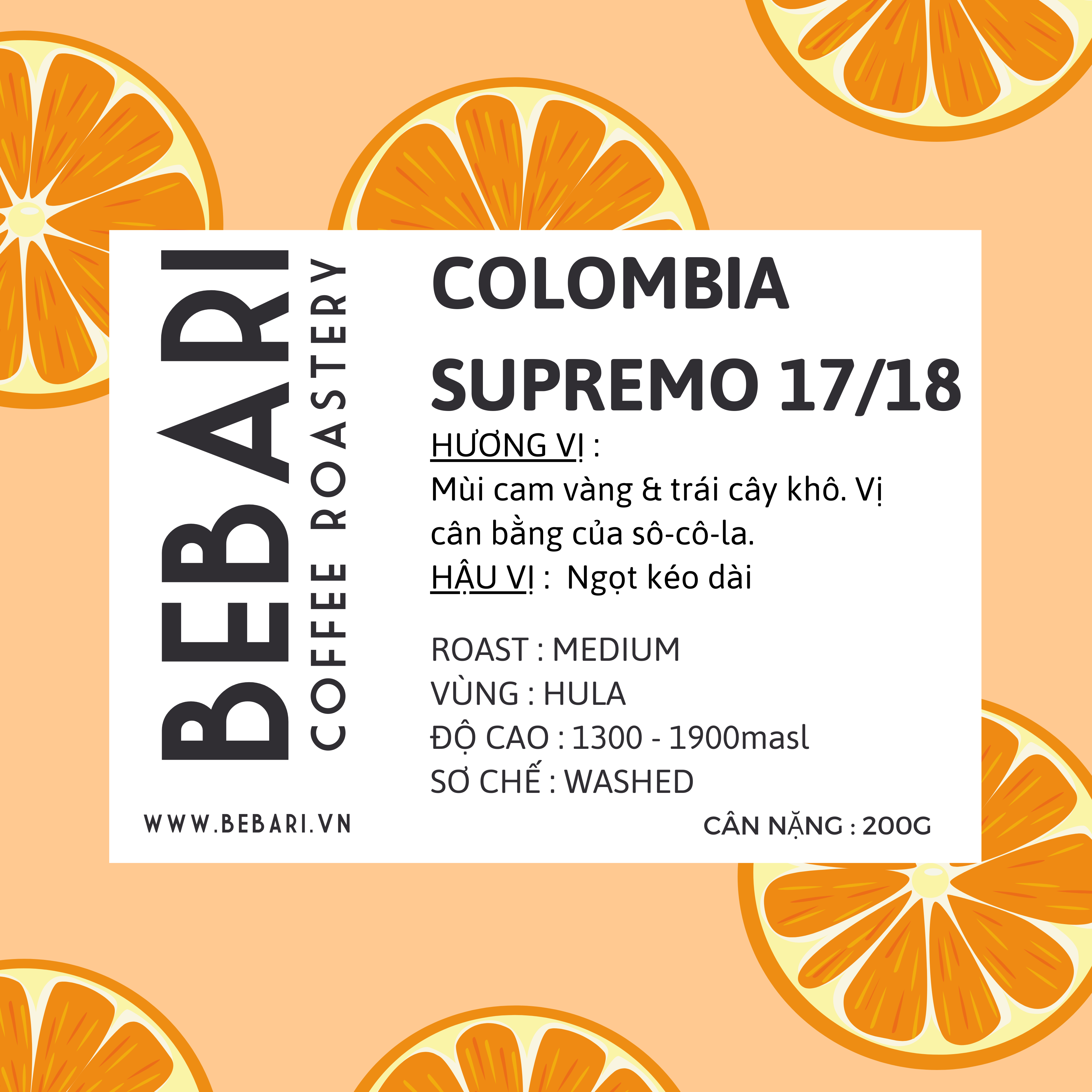 CAFE COLOMBIA SUPEREMO 17/18- 200GR