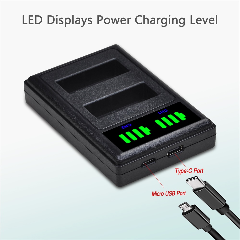 2000mAh PS-BLS5 bls5 bls50 Pin BLS-5 sạc với Type-C cho Olympus bút BLS-50 E-PL2 E-PL5 E-PL6 E-PL7 E-PM2