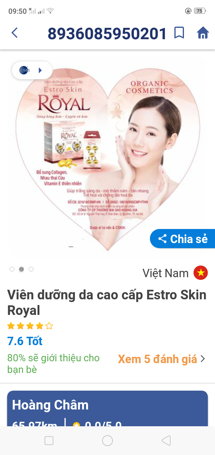 [2 hộp] Viên dưỡng da cao cấp ESTRO SKIN ROYAL (Hộp 6 vỉ, vỉ 5 viên)