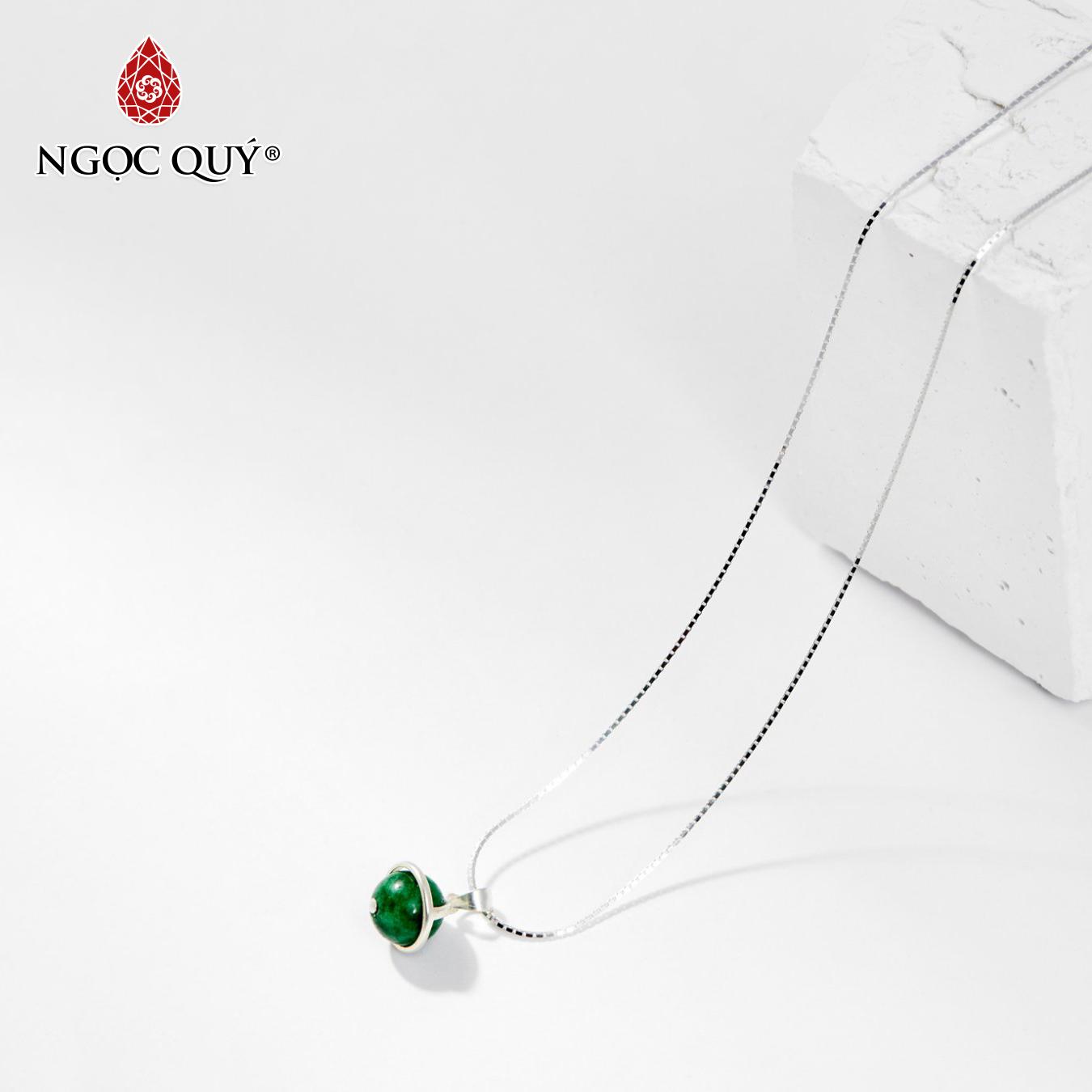 [HCM]Mặt dây chuyền 1 hạt đá cẩm thạch sơn thủy 8mm mệnh hỏa  mộc tặng dây chuyền - Ngọc Quý Gemstones