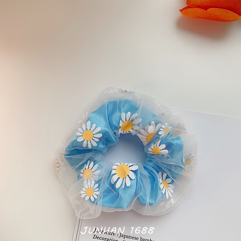 [FREESHIP + HOÀN TIỀN 50K] Dây Buộc Tóc Scrunchies Hoa Cúc Hai Lớp  Style Hàn Quốc Hot Trend Cực Xinh PKHN0052