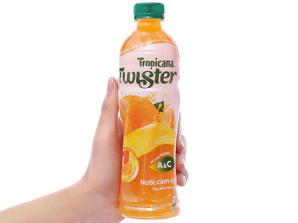 Thùng 24 Chai Nước Cam Ép Twister Tropicana Chai Nhựa 455ml Date Luôn Mới