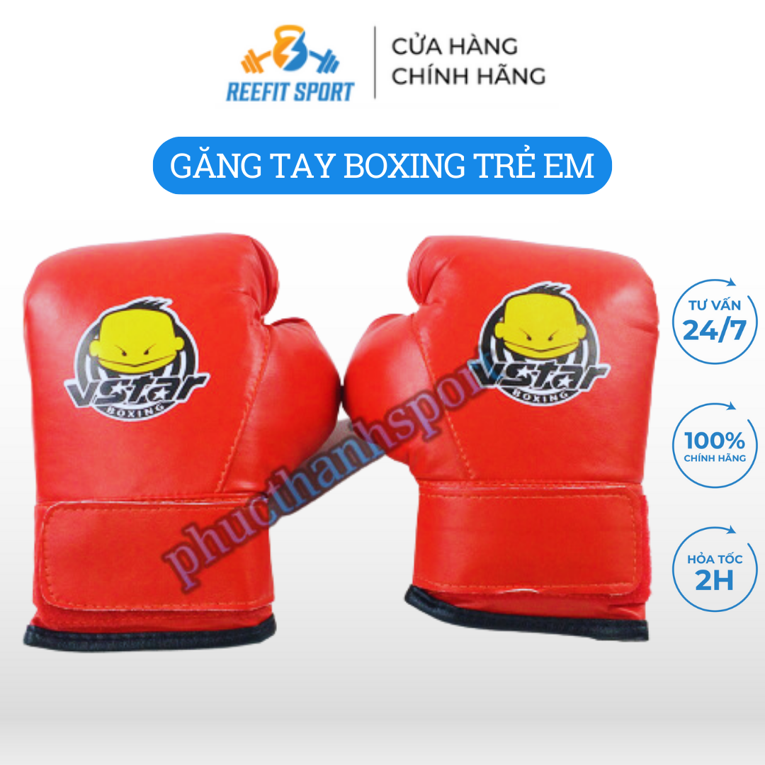 Găng tay đấm boxing trẻ em phucthanhsport (Xanh)