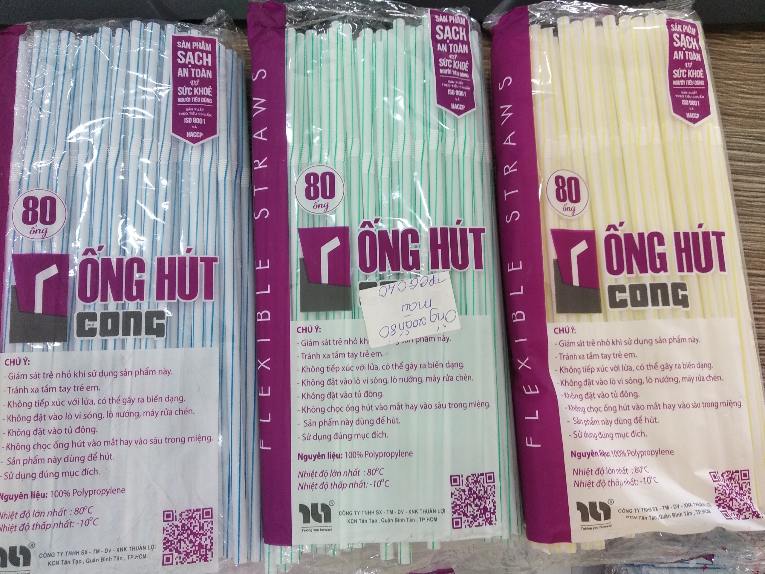 SET 5 Gói Ống Cong Màu Phi 5 80 ống  (uống nước ngọt, cafe)