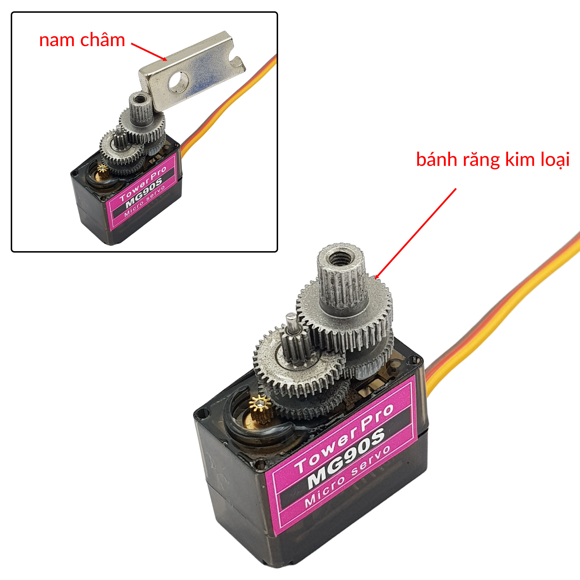 Servo MG90S (Bánh răng kim loại) 360 độ