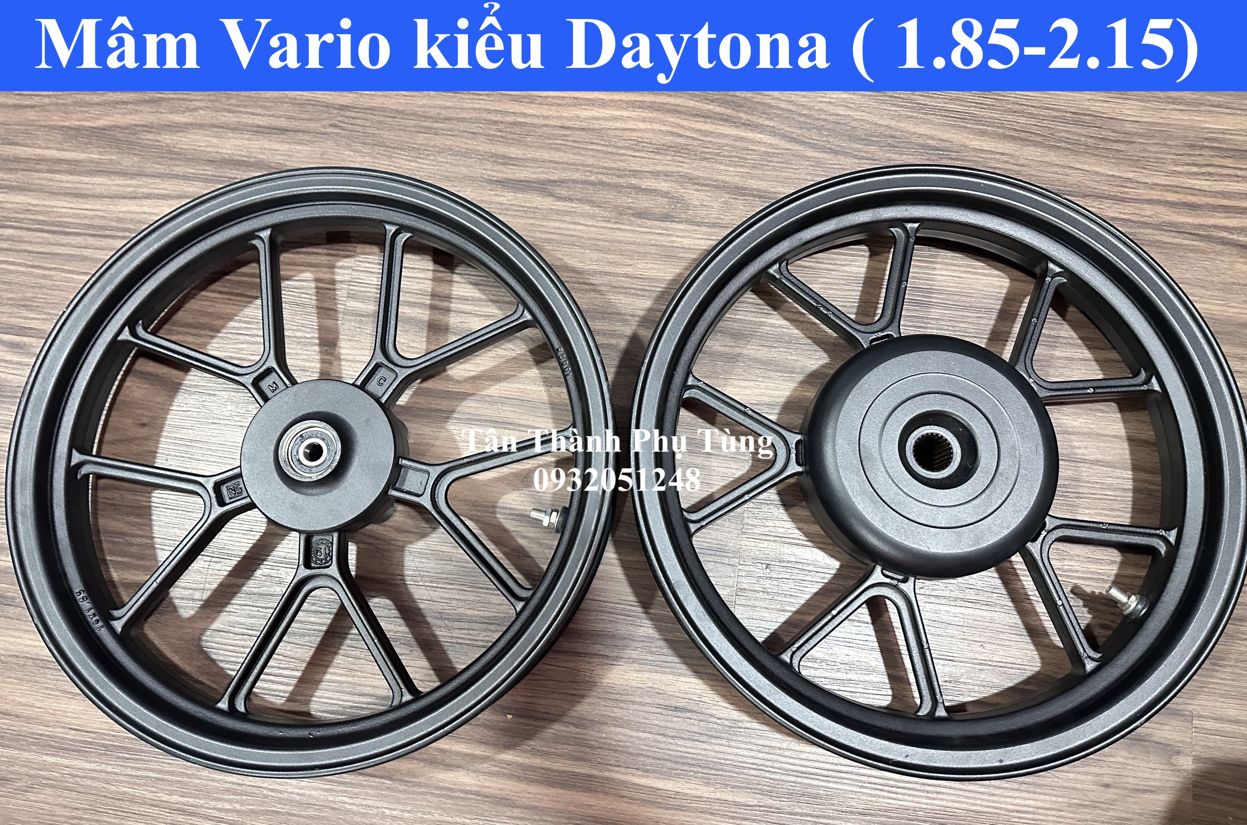 Mâm Vario kiểu Daytona - Màu Đen