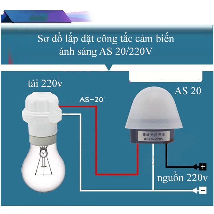 Công tắc cảm ứng ánh sáng AS-20/AC 220V, công tắc cảm biến ánh sáng