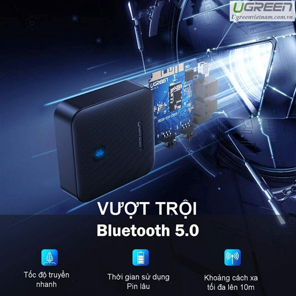 Bộ nhận và phát bluetooth 5.0 hỗ trợ spdif optical và aptx ugreen 70158 cao cấp