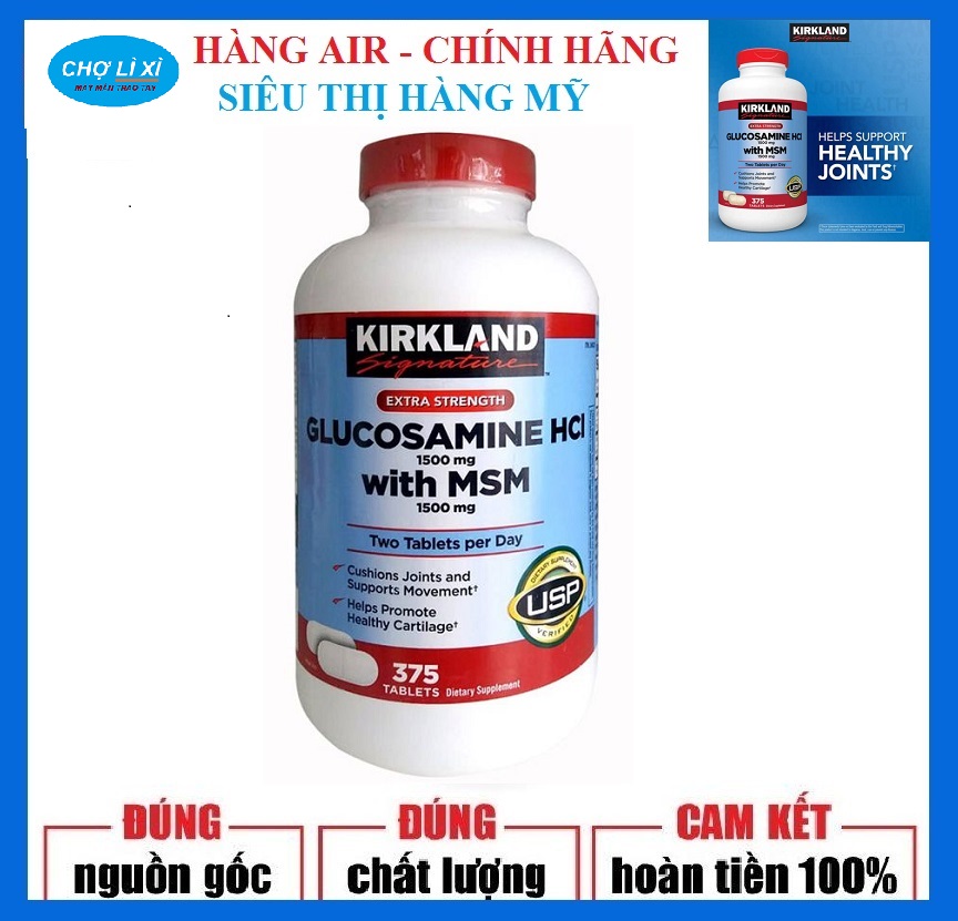 VIÊN UỐNG BỔ XƯƠNG KHỚP KIRKLAND GLUCOSAMINE MỸ (375 VIÊN)