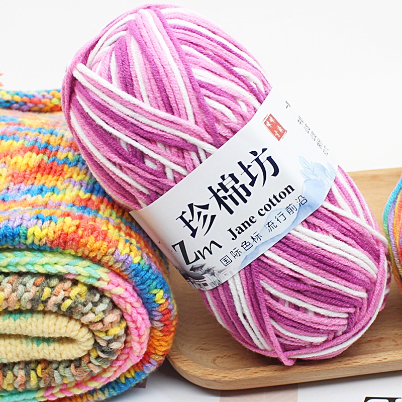 Len Milk cotton Loang Cotton Jane Len Cuộn Đan Móc