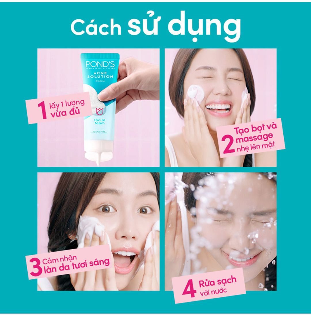[HCM]Sữa rửa mặt ngừa mụn Ponds ACNE CLEAR 100g