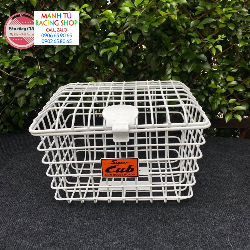 Rổ xe cub, dream dày dặn có kèm nắp chắc chắn ( có bát gắn đầy đủ )