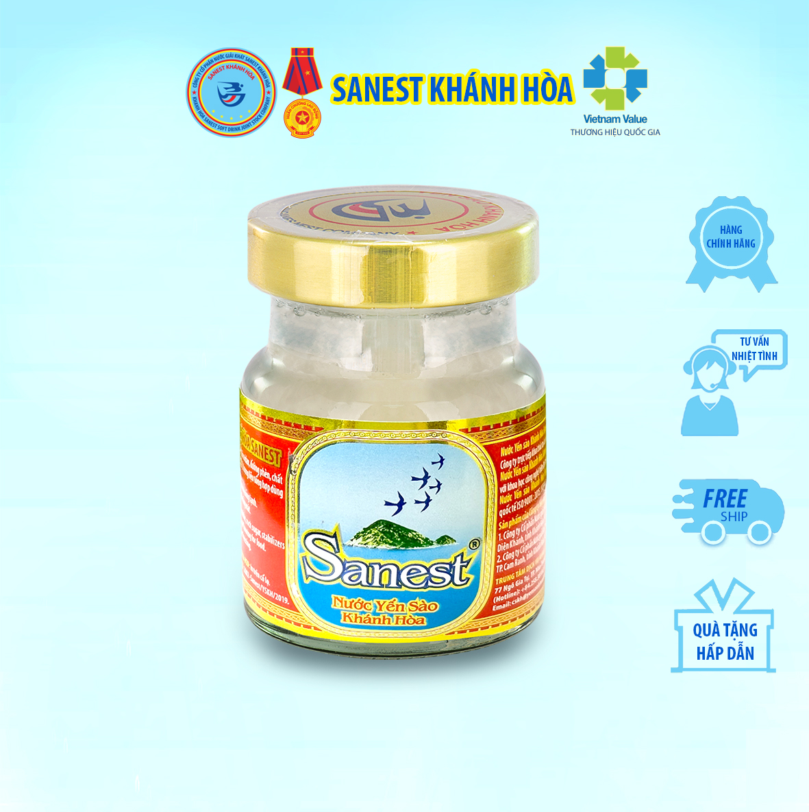 Nước Yến sào Khánh Hòa Sanest - Lọ 70ml