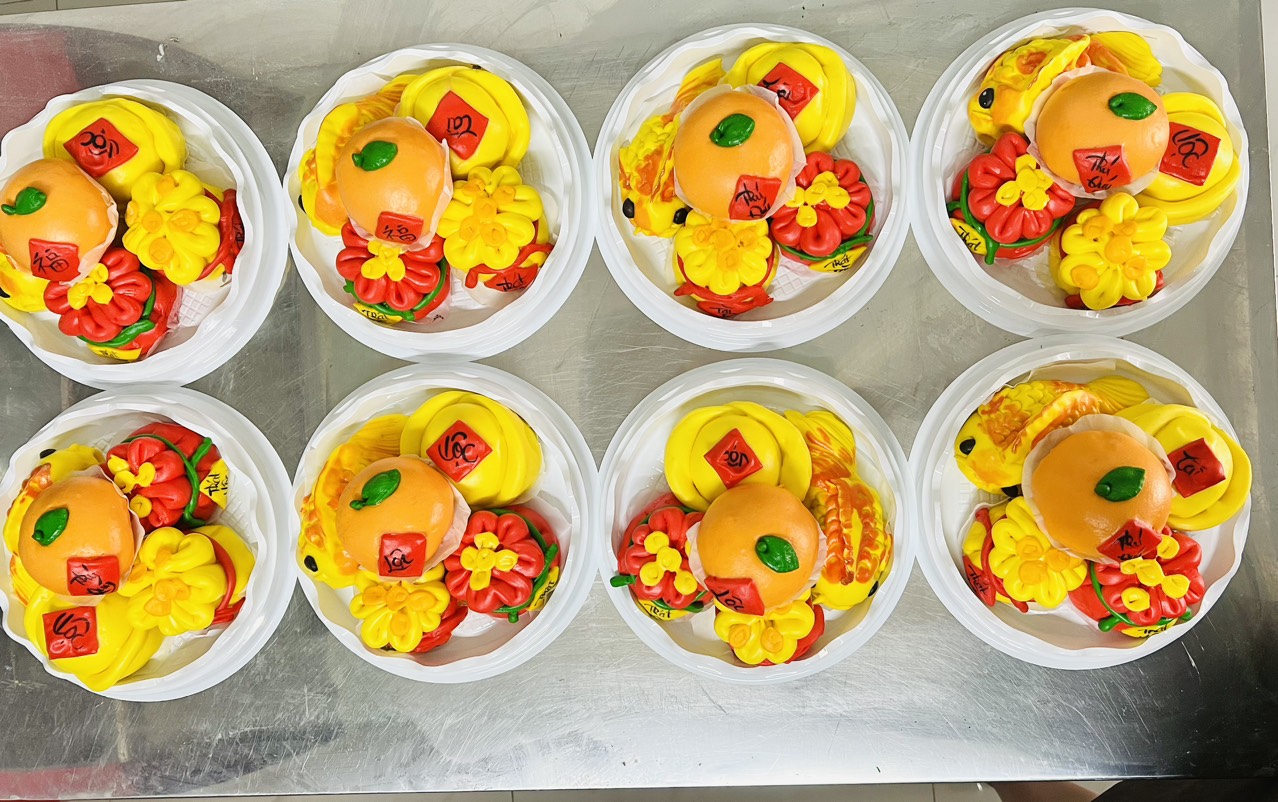 Bánh bao tài lộc mâm ngũ quả - các loại nhân ngọt