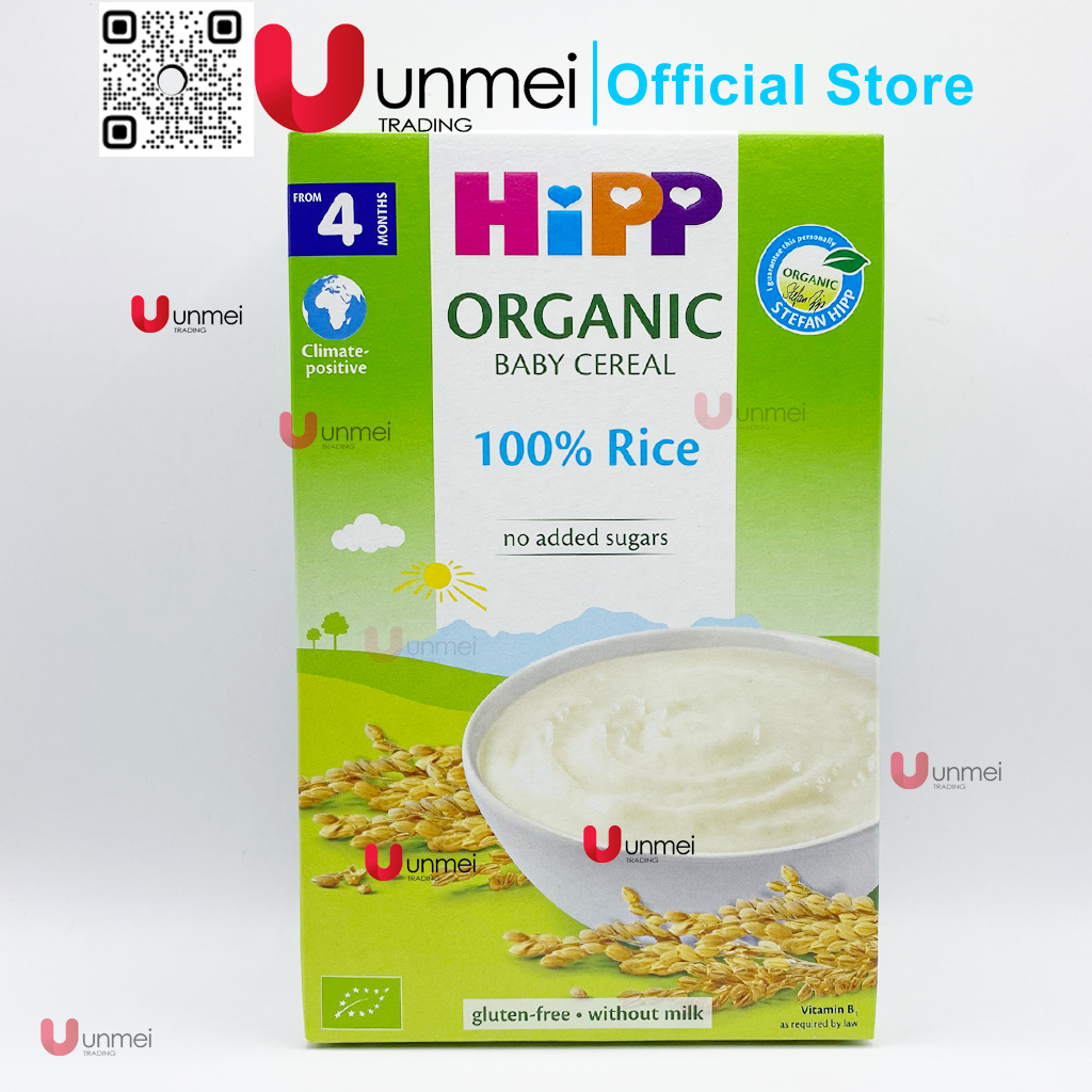 Bột gạo nhũ nhi ăn dặm HiPP Organic Baby Cereal 100% từ bột gạo hữu cơ
