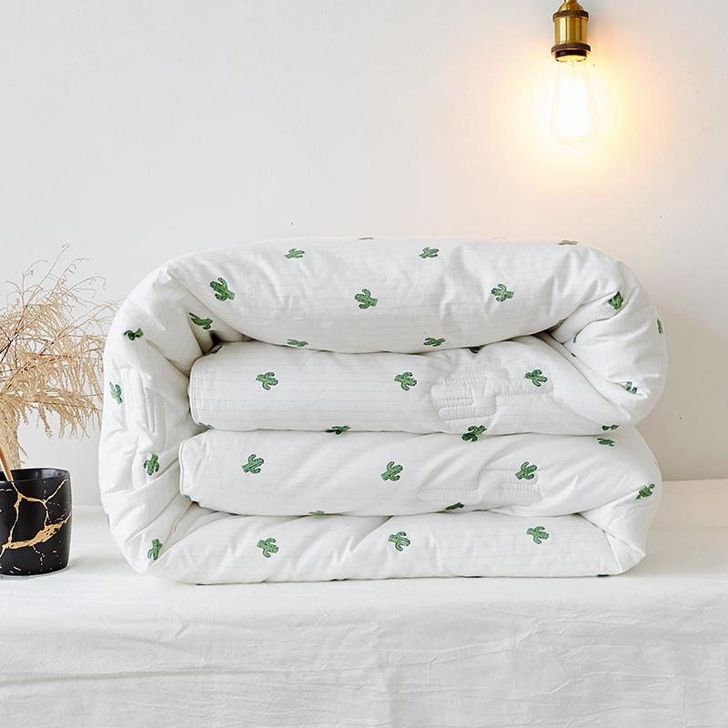 Sắc Xanh Thiên Nhiên 100% Cotton Chăn Đông Ấm Dày Chăn Mùa Đông Hai Người 100% Cotton Ga Trải Giường Vũ Trụ Ruột Chăn 7 Pound 200 230